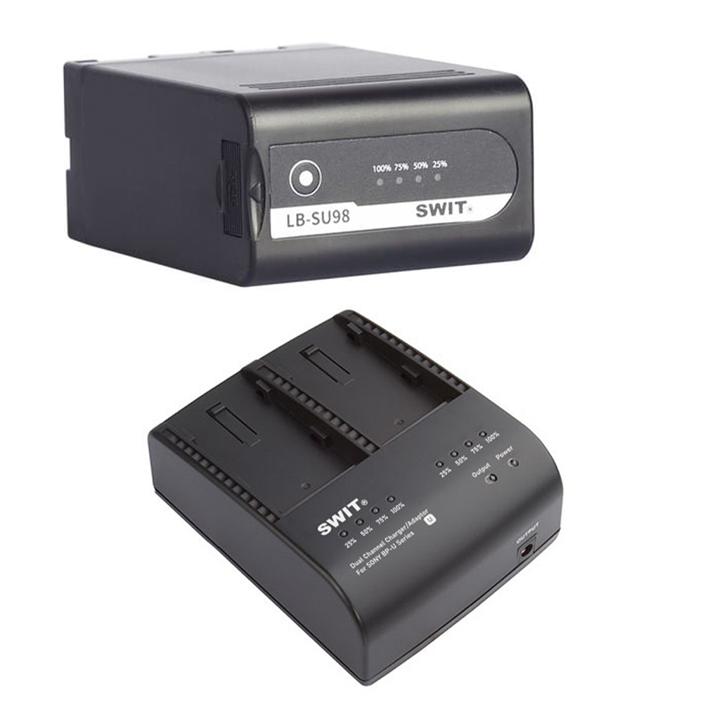 (image for) SWIT 2x98Wh BP-U batteries & 1xBP-U Dual Charger KIT IN STOCK